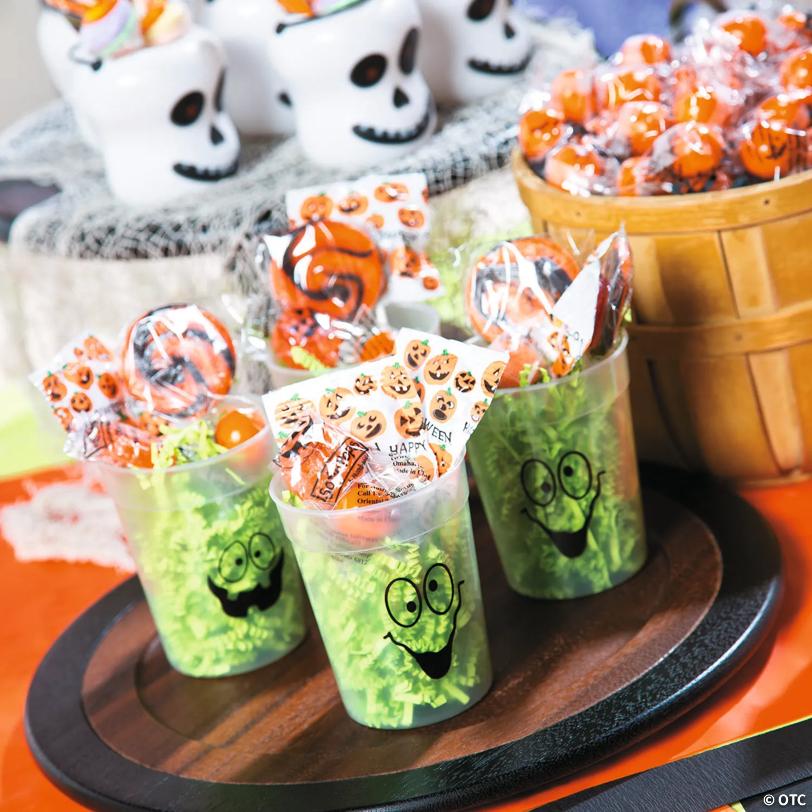 10 oz. Glow-in-the-Dark Spooky Face Halloween BPA-Free Plastic Cups - 12 Ct.