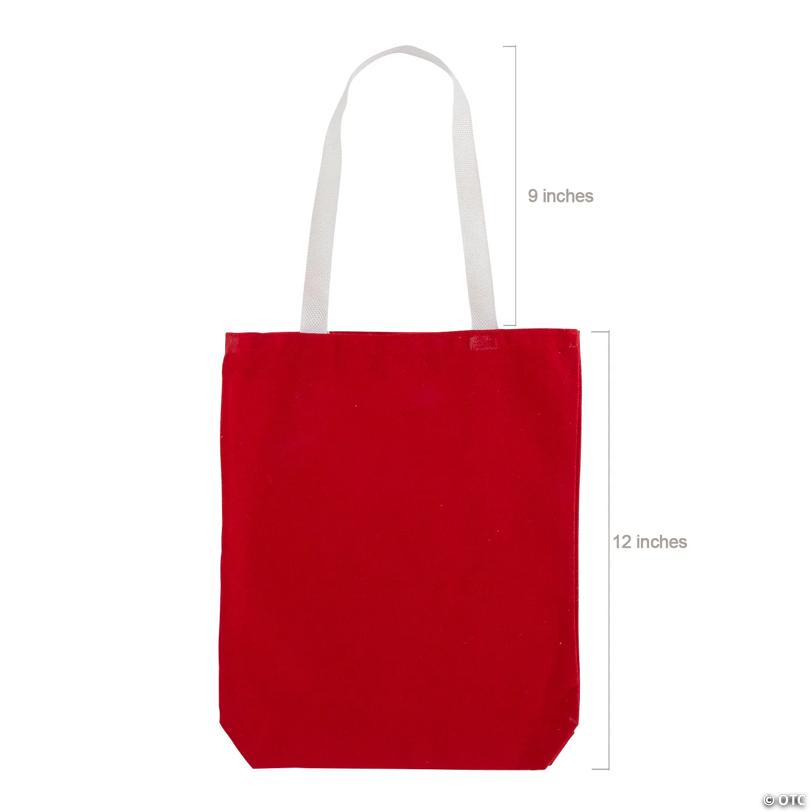 10" x 12" Medium Bright Color Canvas Tote Bags – 12 Pc.