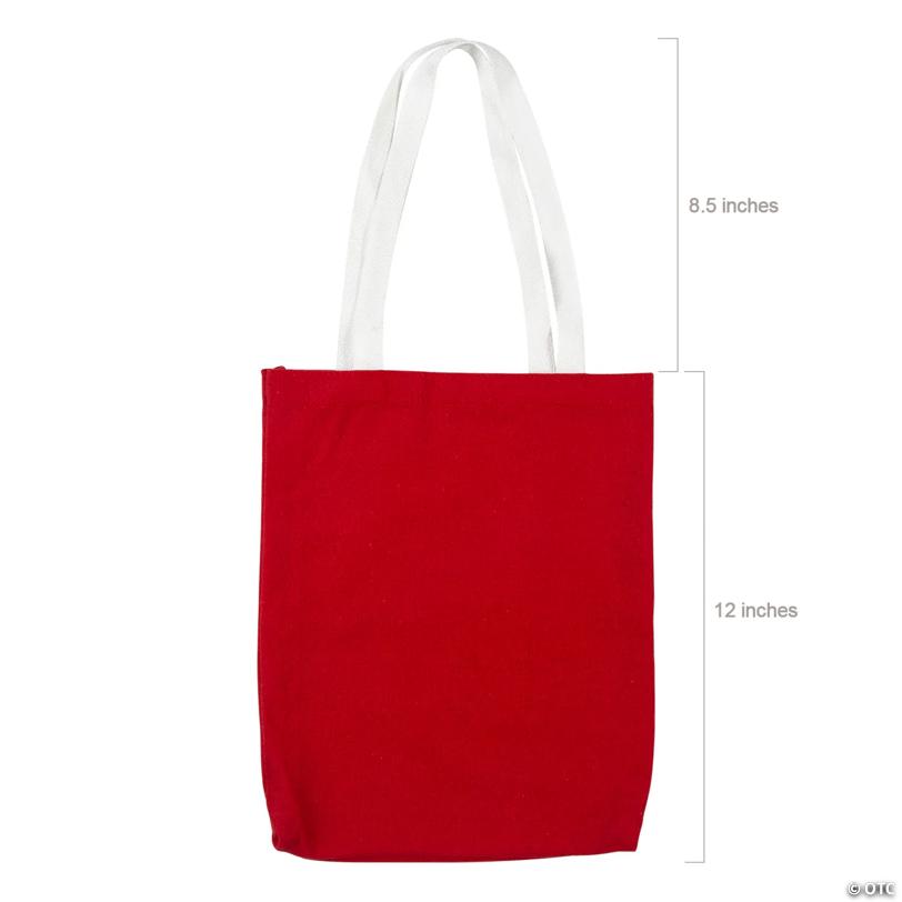 10" x 12" Medium Red Canvas Tote Bags - 12 Pc.