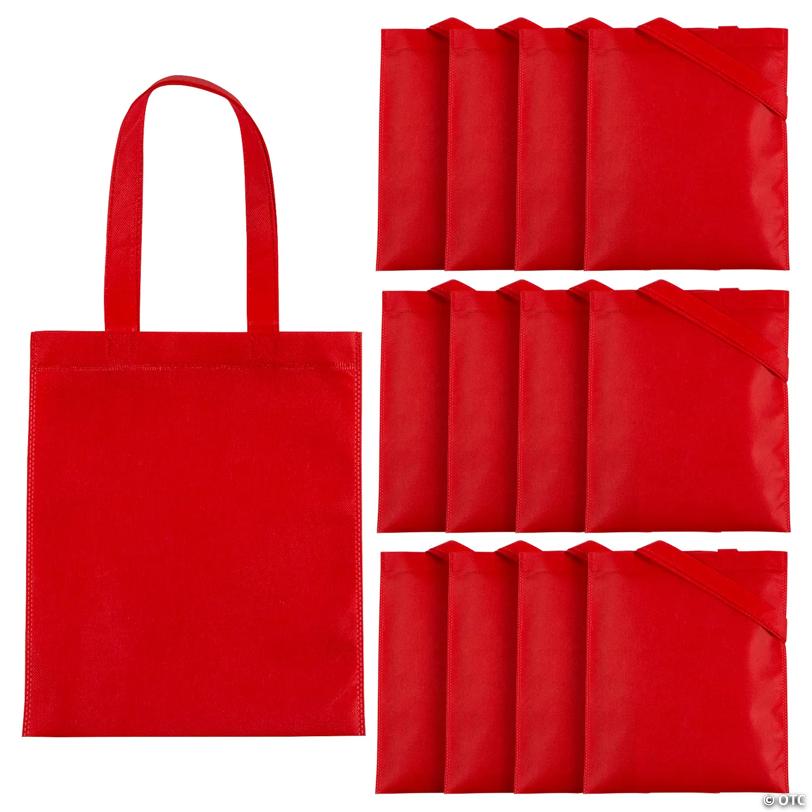 10" x 12" Medium Solid Color Nonwoven Tote Bags - 12 Pc.
