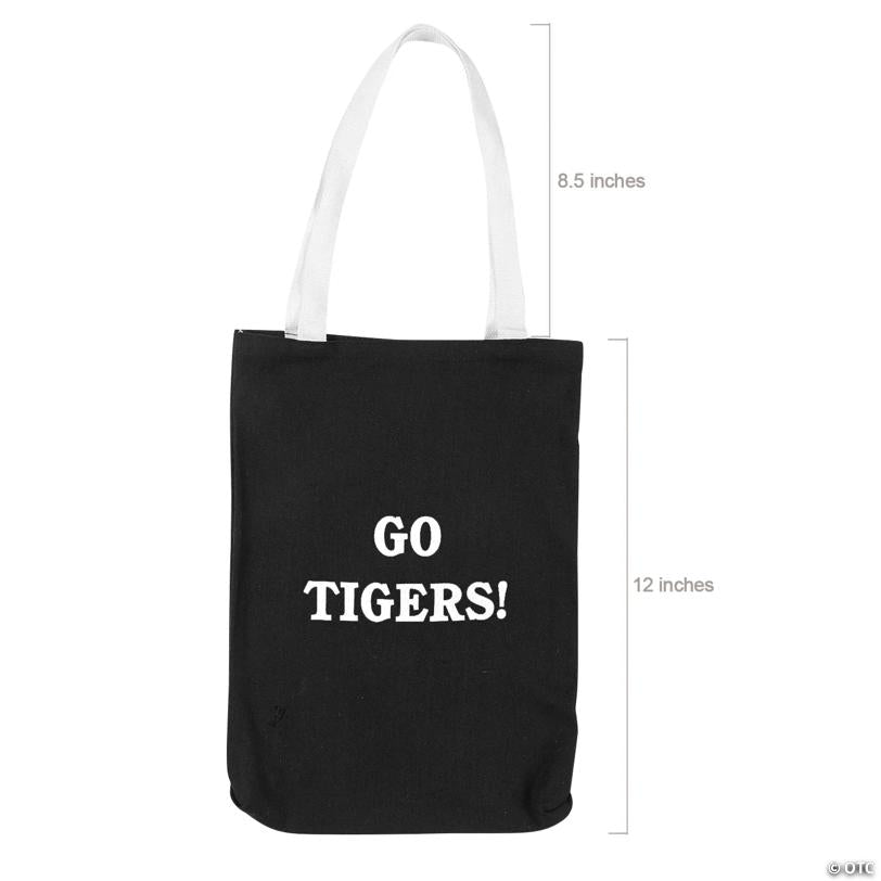 10" x 12" Personalized Medium Black Canvas Tote Bags - 12 Pc.