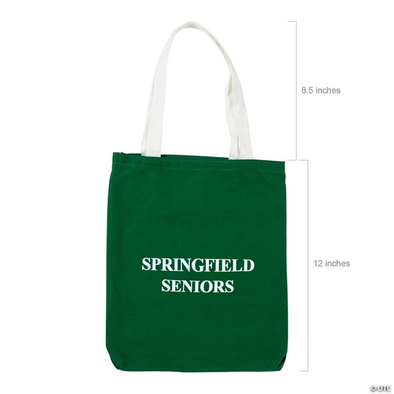 10" x 12" Personalized Medium Green Canvas Tote Bags - 12 Pc.