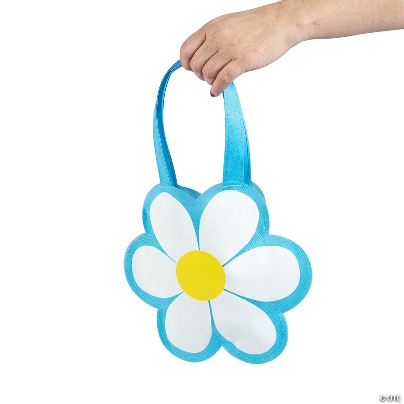 10" x 9" Medium Daisy Nonwoven Tote Bags -12 Pc.