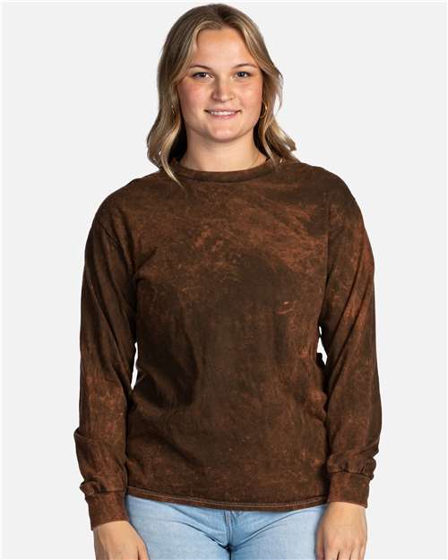 Mineral Wash Long Sleeve T-Shirt | USA Decoration