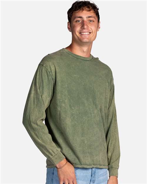 Mineral Wash Long Sleeve T-Shirt | USA Decoration