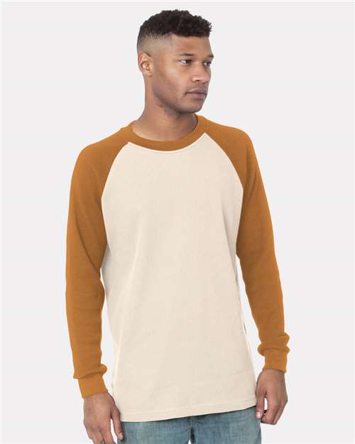 USA-Made Heavyweight Waffle Knit Thermal Raglan T-Shirt | USA Decoration