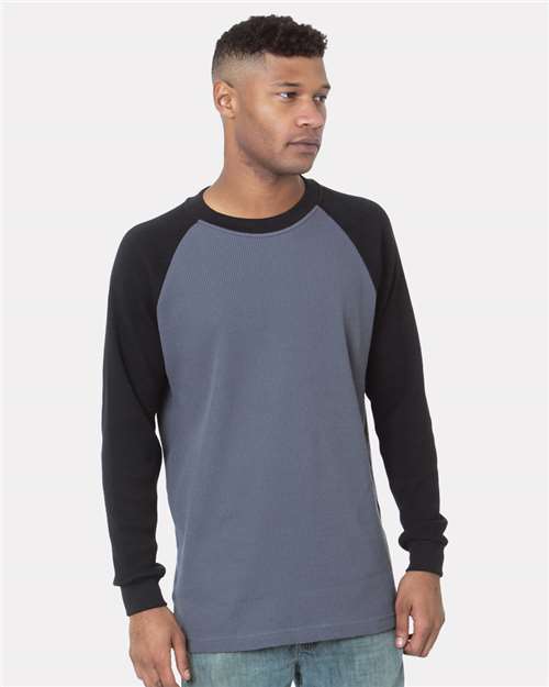 USA-Made Heavyweight Waffle Knit Thermal Raglan T-Shirt | USA Decoration