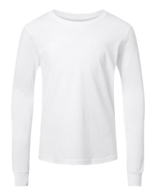 Youth Heather CVC Long Sleeve Tee | USA Decoration