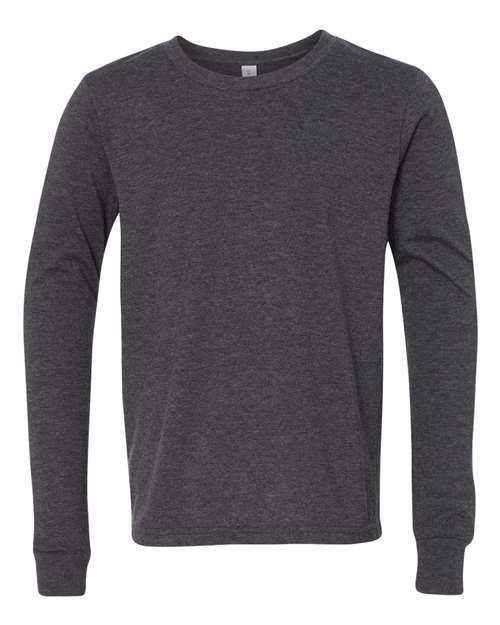 Youth Heather CVC Long Sleeve Tee | USA Decoration