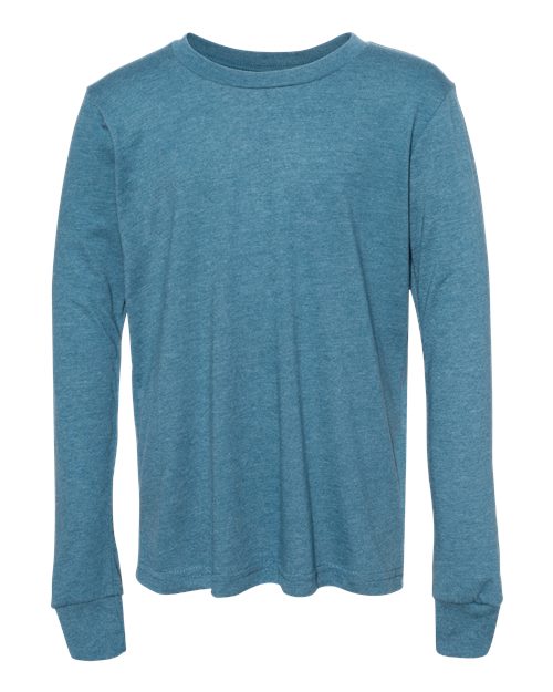 Youth Heather CVC Long Sleeve Tee | USA Decoration