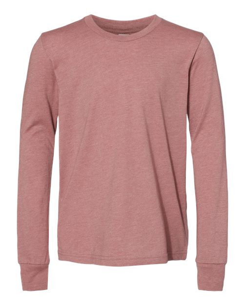 Youth Heather CVC Long Sleeve Tee | USA Decoration
