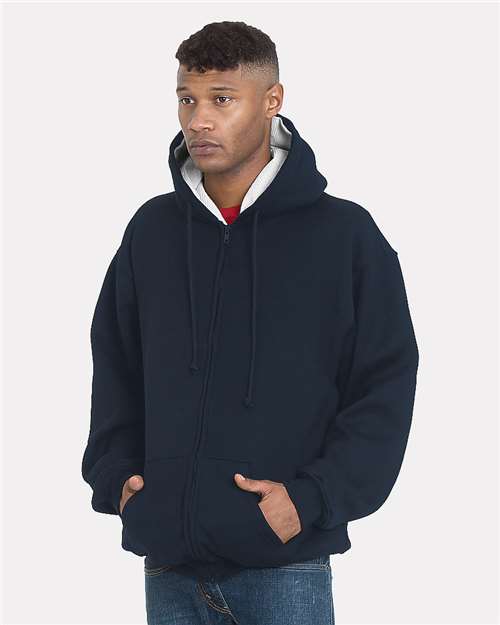 USA-Made Super Heavy Thermal Lined Full-Zip Hooded Sweatshirt | USA Decoration