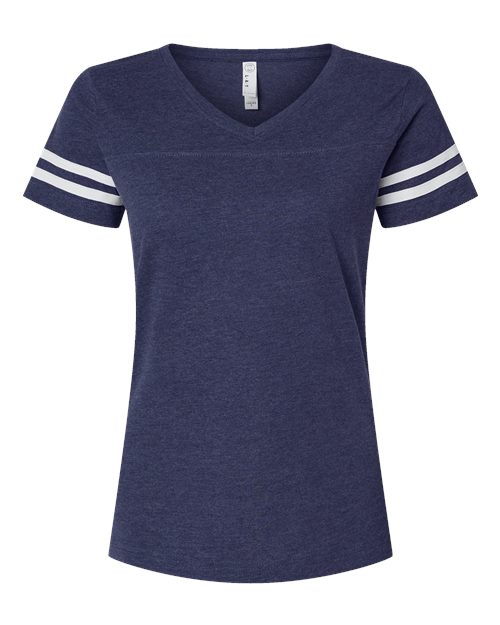 Women's Football V-Neck Fine Jersey Tee | USA Decoration