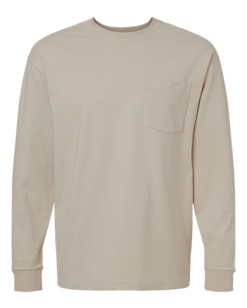 Super Heavyweight Long Sleeve Pocket Tee | USA Decoration