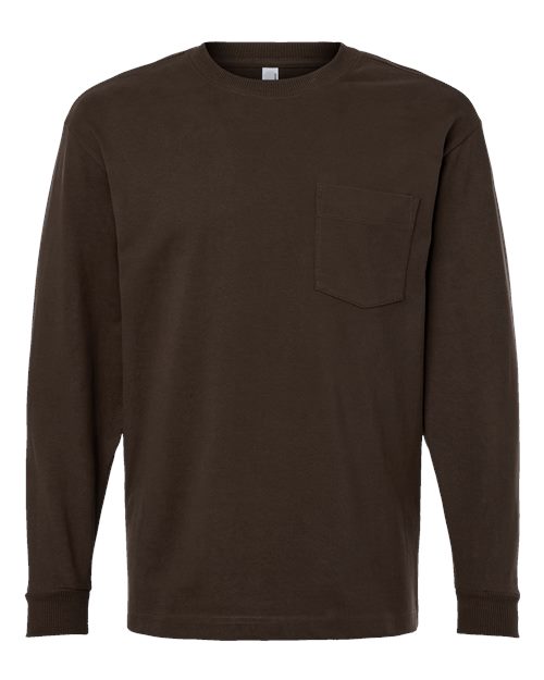 Super Heavyweight Long Sleeve Pocket Tee | USA Decoration