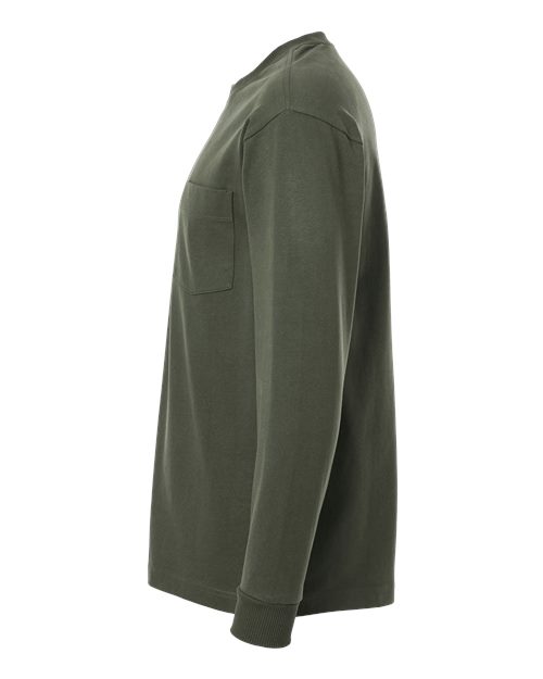 Super Heavyweight Long Sleeve Pocket Tee | USA Decoration