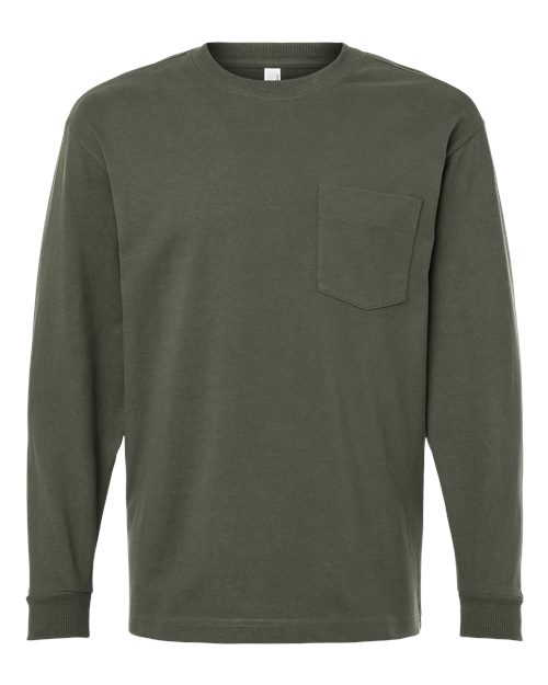 Super Heavyweight Long Sleeve Pocket Tee | USA Decoration