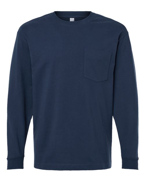 Super Heavyweight Long Sleeve Pocket Tee | USA Decoration