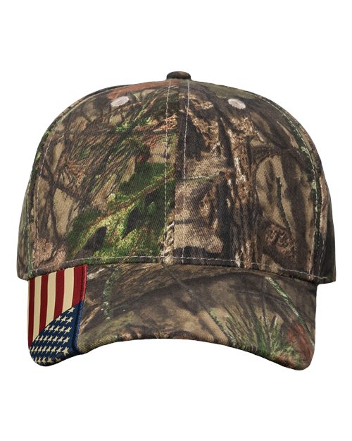 Camo Woven USA Flag Cap | USA Decoration