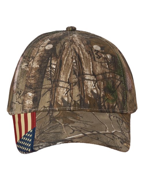 Camo Woven USA Flag Mesh Cap | USA Decoration