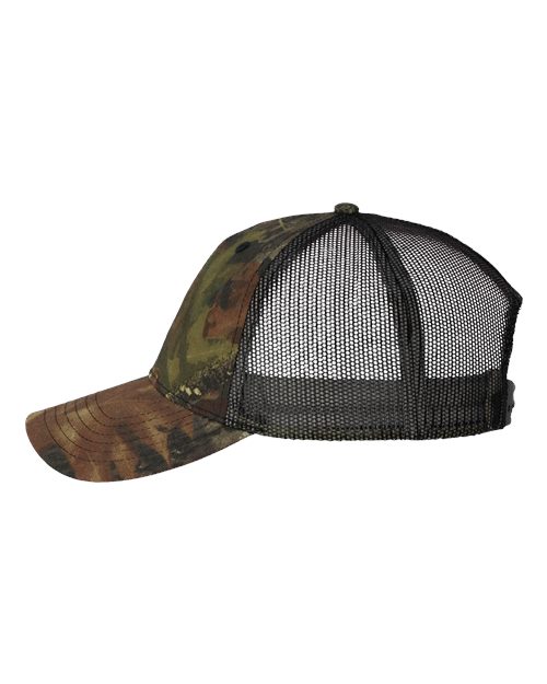 Licensed Camo Mesh Cap | Structured Cotton & Polyester | USA Decoration
