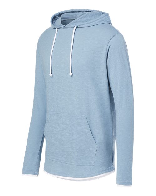 Miles Slub Hooded Long Sleeve T-Shirt | USA Decoration
