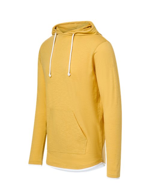 Miles Slub Hooded Long Sleeve T-Shirt | USA Decoration