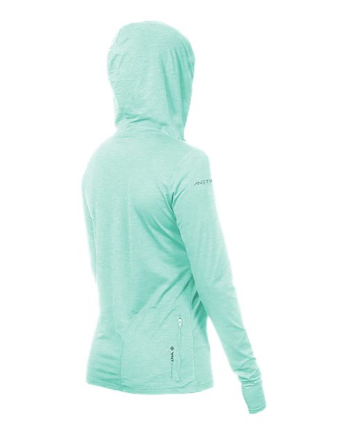 Women's Breeze Tech Hooded Long Sleeve T-Shirt | USA Decoration