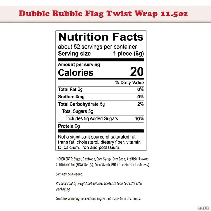 11.5 oz. Dubble Bubble Patriotic American Flag Gum - 52 Pc.