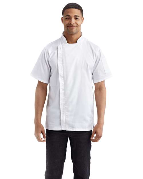 Zip-Close Short Sleeve Chef's Coat | USA Decoration