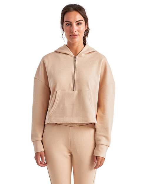 Women's Alice Half-Zip Hooded Sweatshirt | USA Decoration