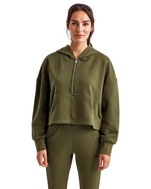 Women's Alice Half-Zip Hooded Sweatshirt | USA Decoration