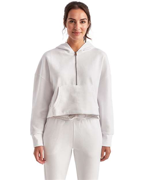 Women's Alice Half-Zip Hooded Sweatshirt | USA Decoration
