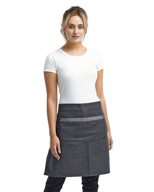 Domain Contrast Denim Waist Apron with Pocket | USA Decoration