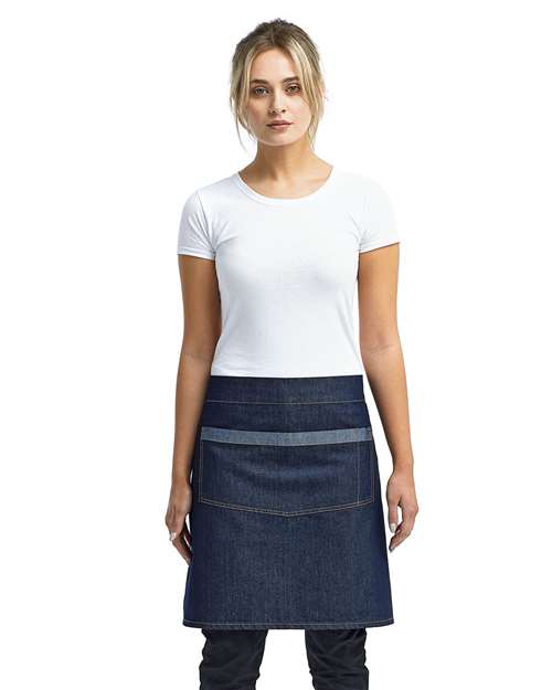 Domain Contrast Denim Waist Apron with Pocket | USA Decoration