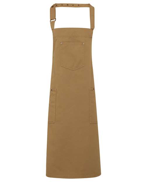Cotton Chino Bib Apron with Pocket | USA Decoration