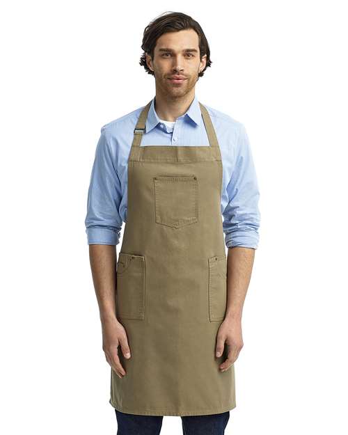 Cotton Chino Bib Apron with Pocket | USA Decoration