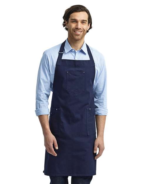 Cotton Chino Bib Apron with Pocket | USA Decoration