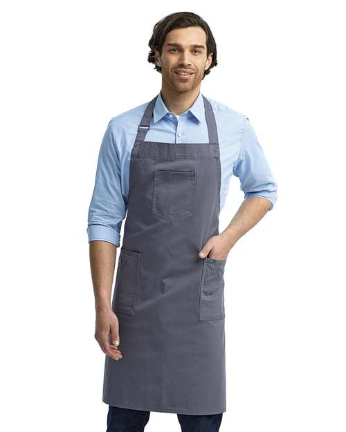 Cotton Chino Bib Apron with Pocket | USA Decoration