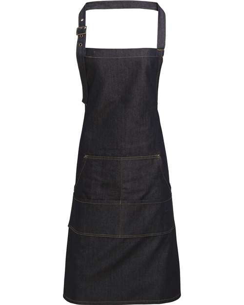 Jeans Stitch Denim Bib Apron with Pockets | USA Decoration