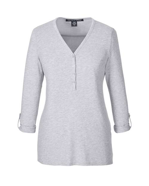 Women's Perfect Fit™ Y-Placket Convertible Sleeve Knit Top | USA Decoration