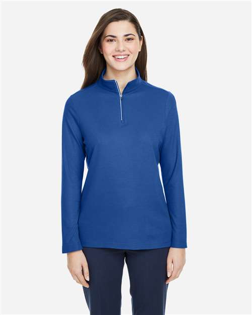 Women's Fusion ChromaSoft™ Pique Quarter-Zip Pullover | USA Decoration