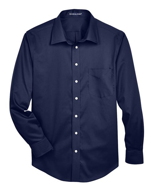 Crown Collection® Solid Stretch Twill Woven Dress Shirt | USA Decoration