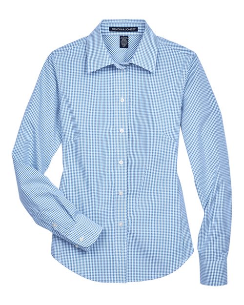 Women's Crown Collection® Gingham Check Woven Dress Shirt | USA Decoration