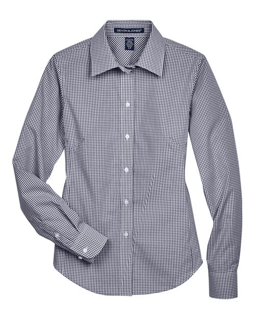Women's Crown Collection® Gingham Check Woven Dress Shirt | USA Decoration