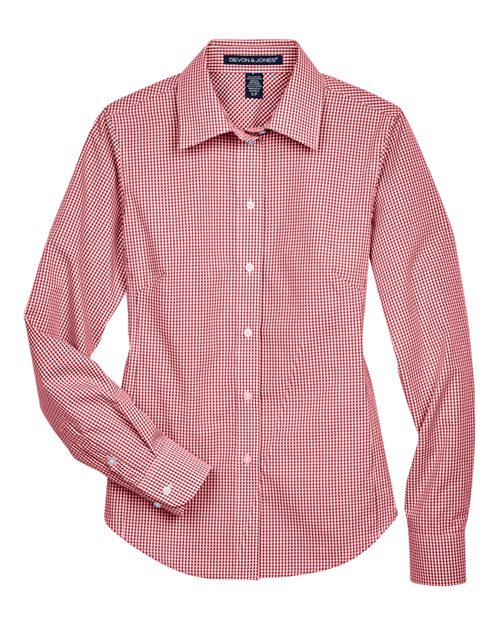 Women's Crown Collection® Gingham Check Woven Dress Shirt | USA Decoration