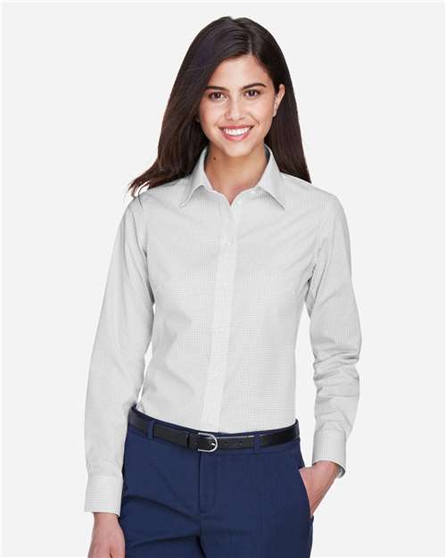 Women's Crown Collection® Gingham Check Woven Dress Shirt | USA Decoration