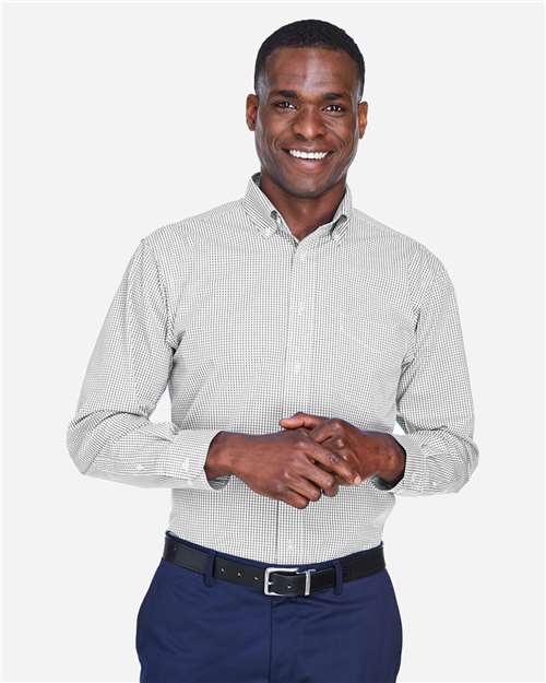 Crown Collection® Gingham Check Woven Dress Shirt | USA Decoration