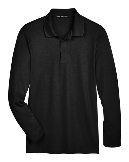 CrownLux Performance® Plaited Long Sleeve Polo | USA Decoration