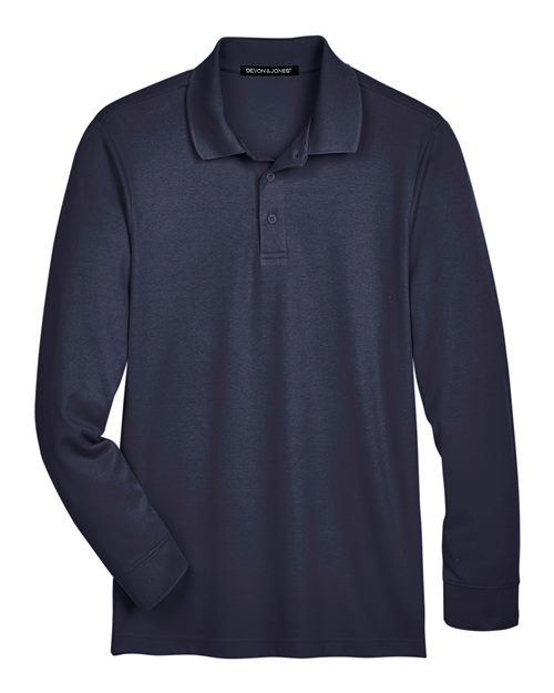 CrownLux Performance® Plaited Long Sleeve Polo | USA Decoration